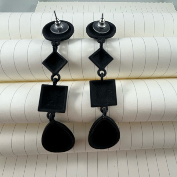 Matte Black Earrings - Picture 3 of 4